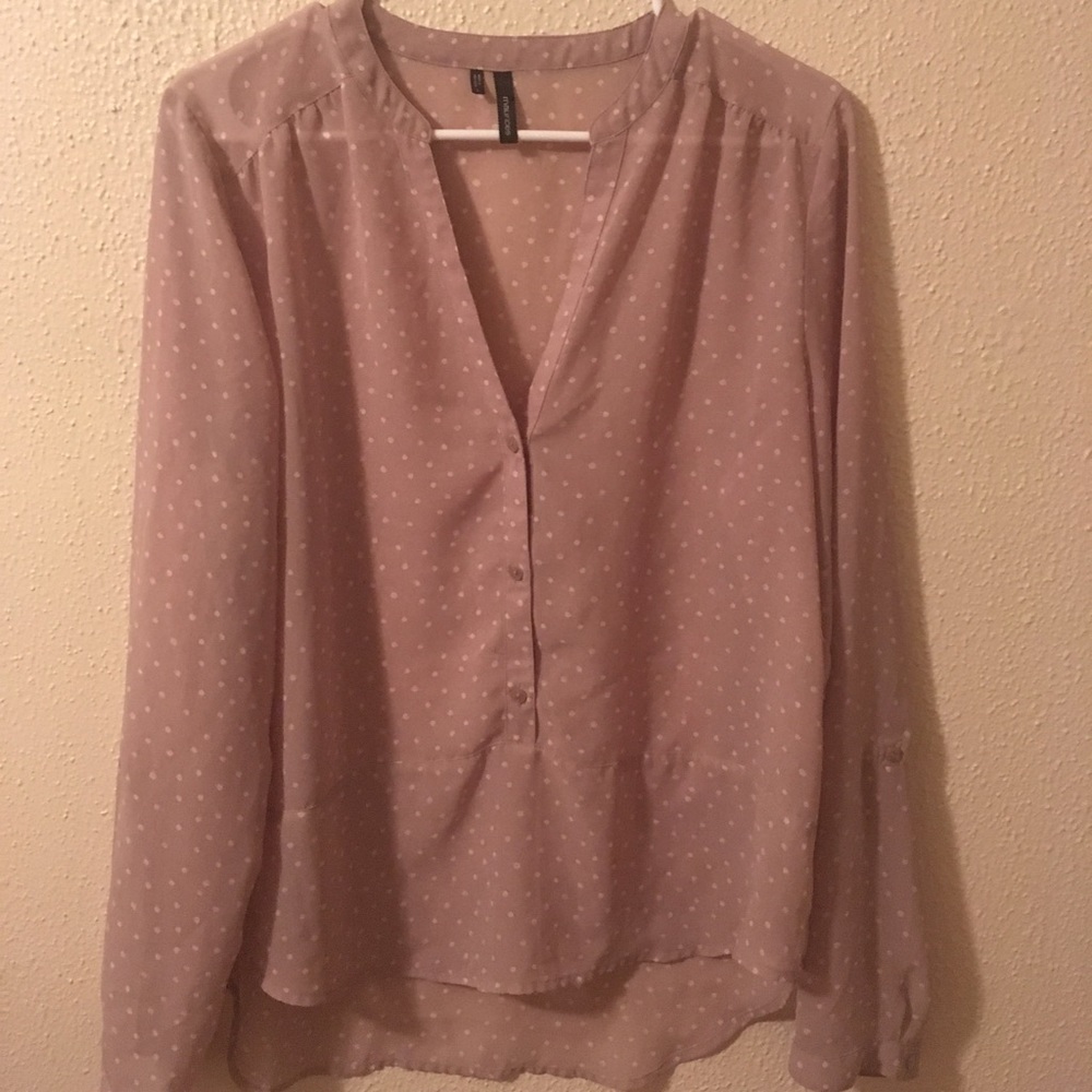 Beige polka dot Maurice’s blouse